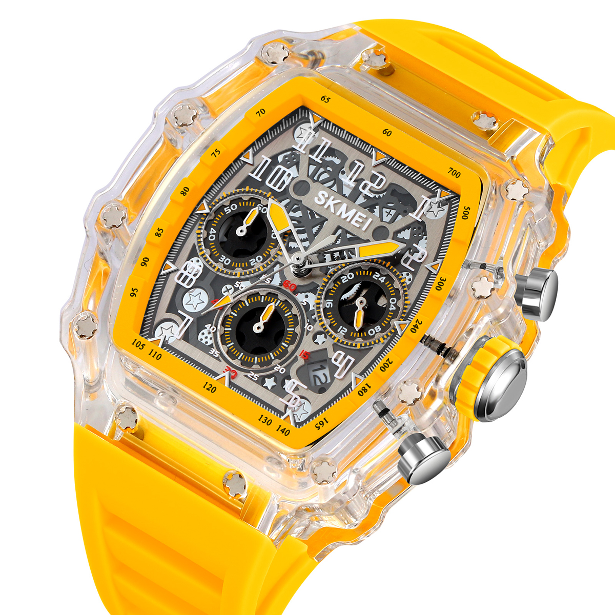 Watch Skmei 2305 Luxury Six Hands Sport Style Wristwatch Silicone Gel 5ATM Waterproof Men Quartz Watches
