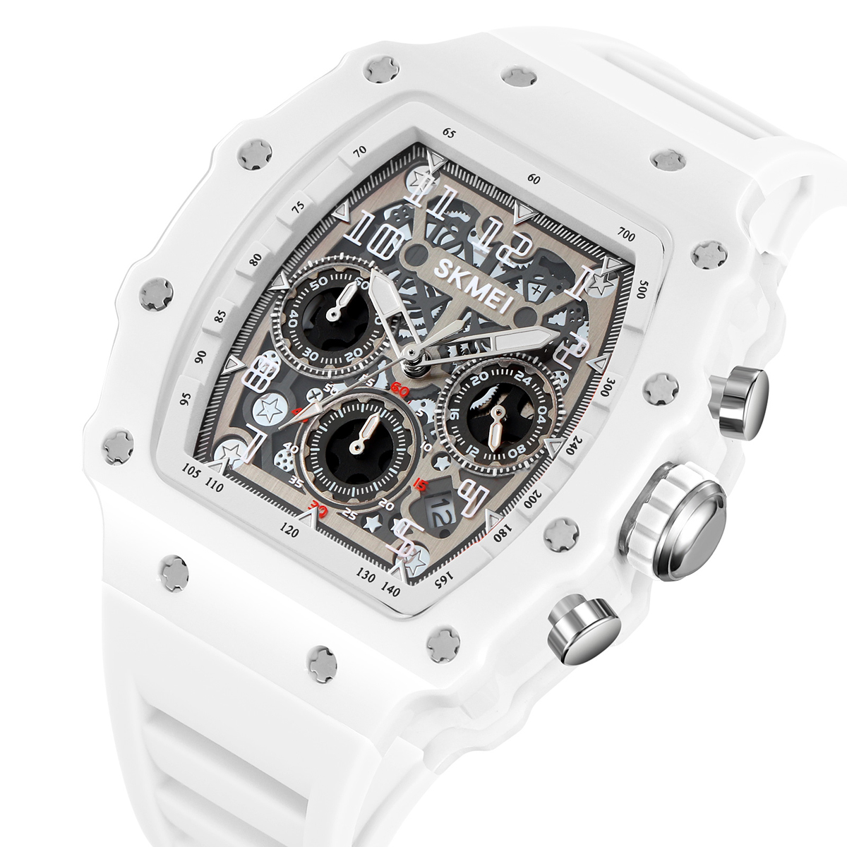 Watch Skmei 2305 Luxury Six Hands Sport Style Wristwatch Silicone Gel 5ATM Waterproof Men Quartz Watches