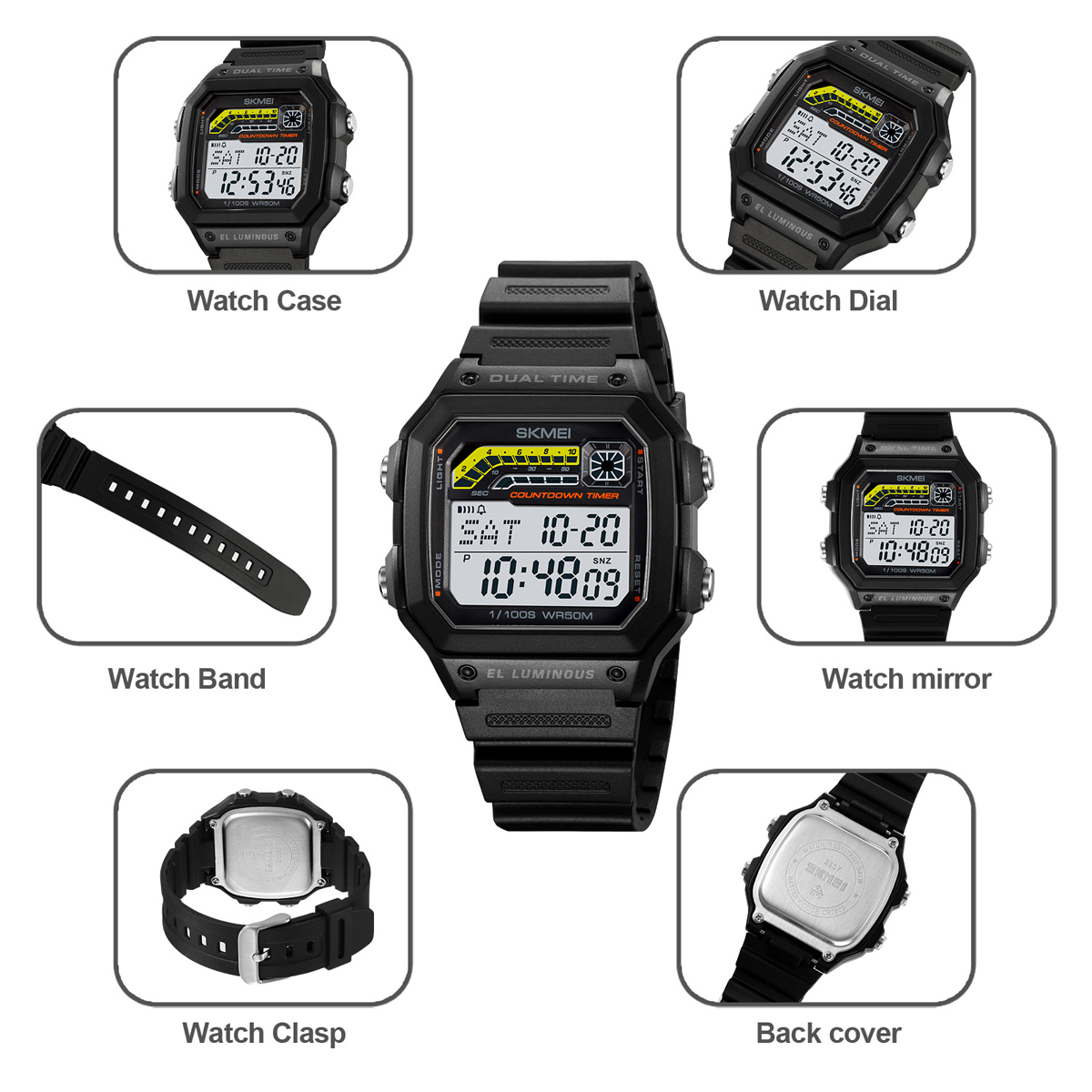 SKMEI 2307 Wholesale Custom logo Sport Man Watch Waterproof