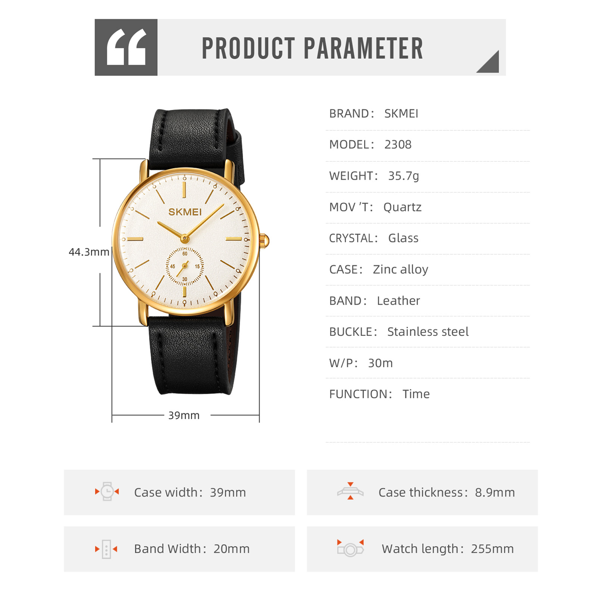 SKMEI 2308 High Quality Custom Brand Man Quartz Watch