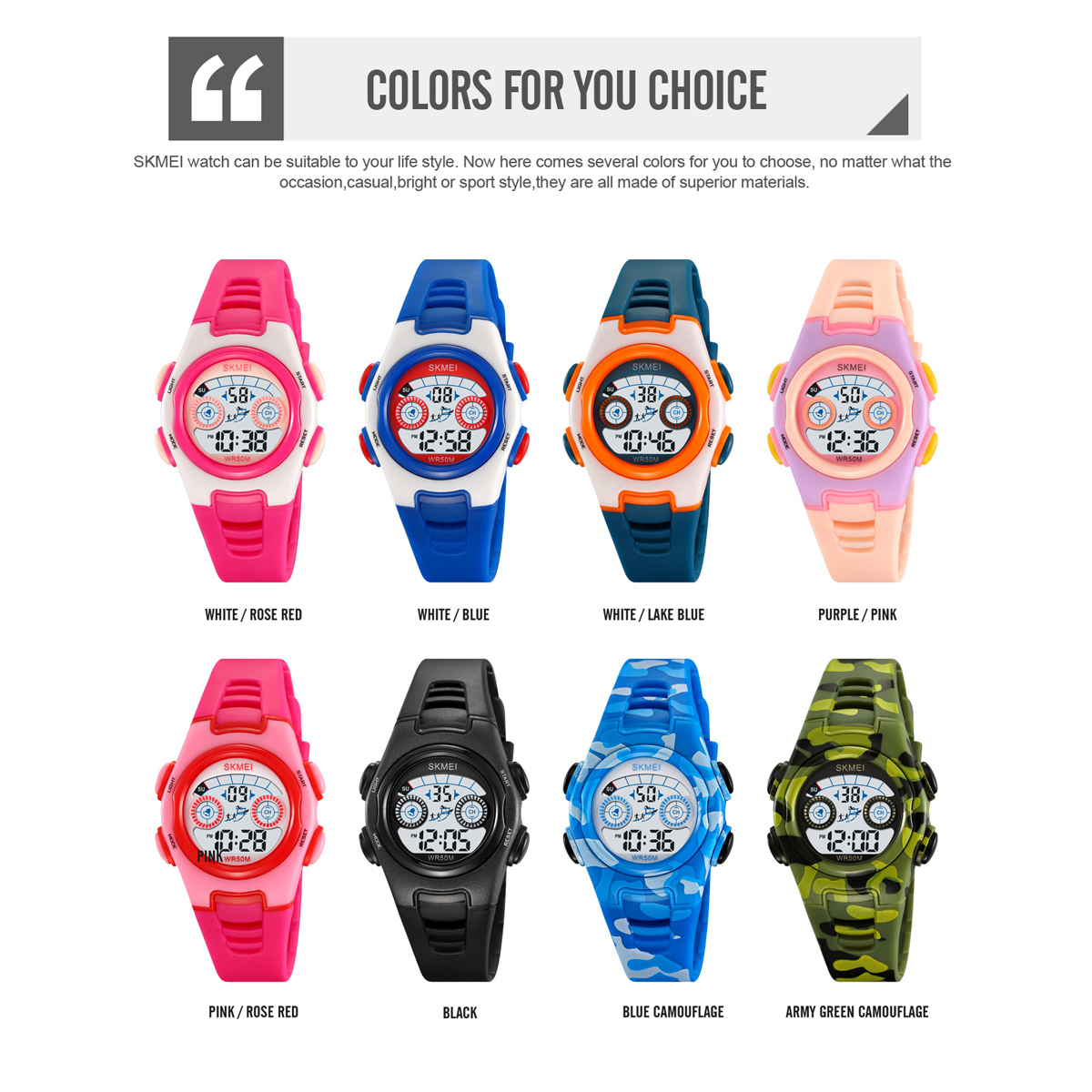 SKMEI 2309 New Fashion Multifunctional Color Digital Sports Watch