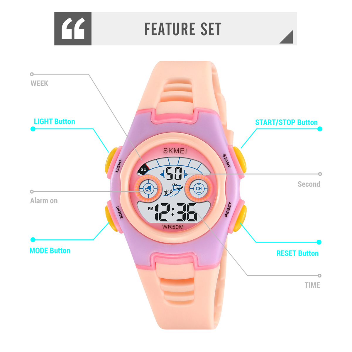 SKMEI 2309 New Fashion Multifunctional Color Digital Sports Watch
