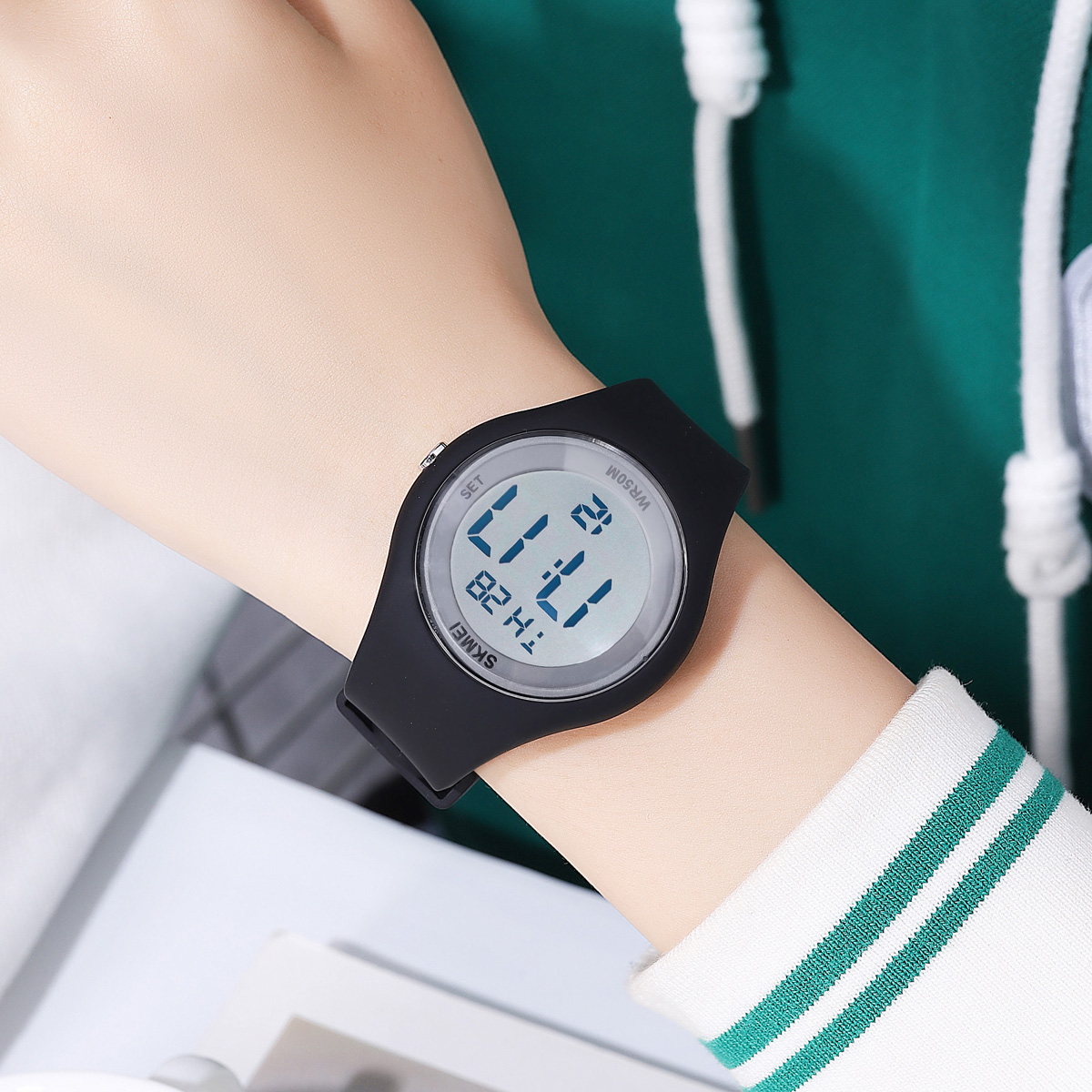 SKMEI 2317 Beautiful Guangzhou Girls Digital Watch Original Silicone Strap