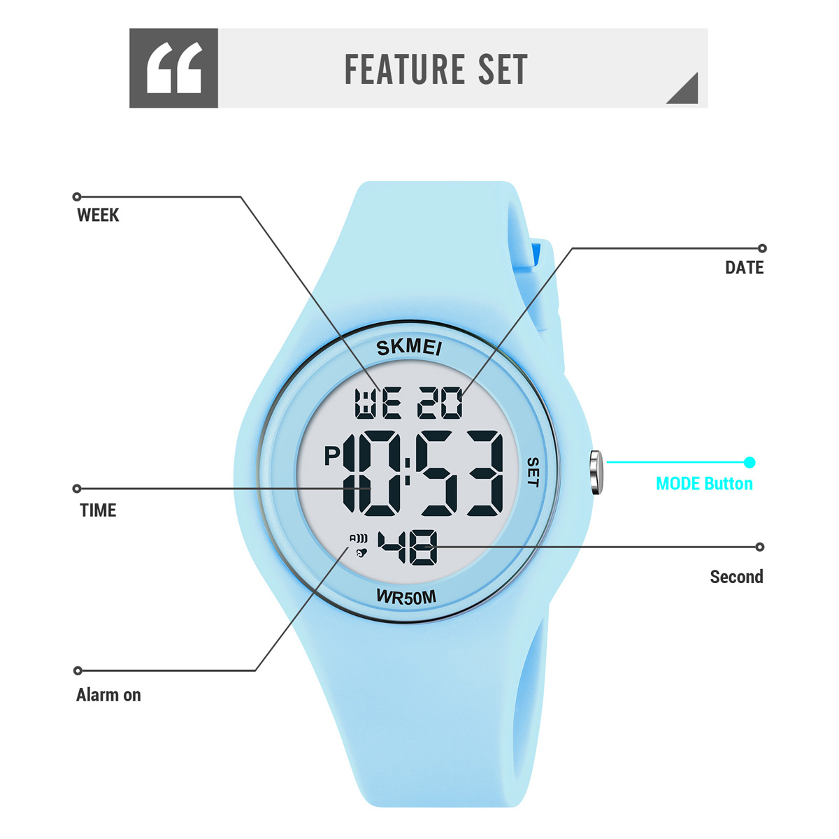 SKMEI 2317 Beautiful Guangzhou Girls Digital Watch Original Silicone Strap