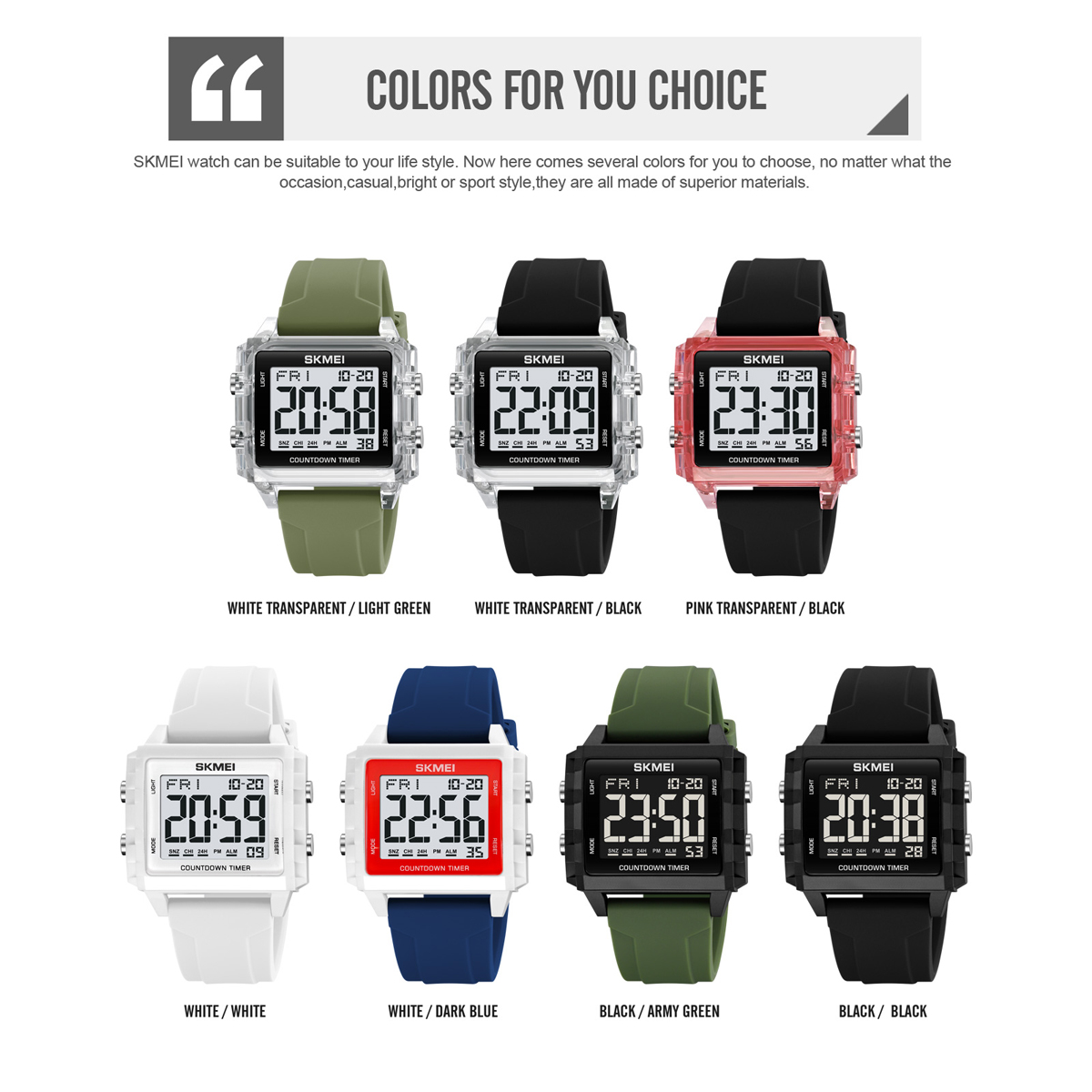 Skmei 2320 Plastic Digital Watch for Men and Women