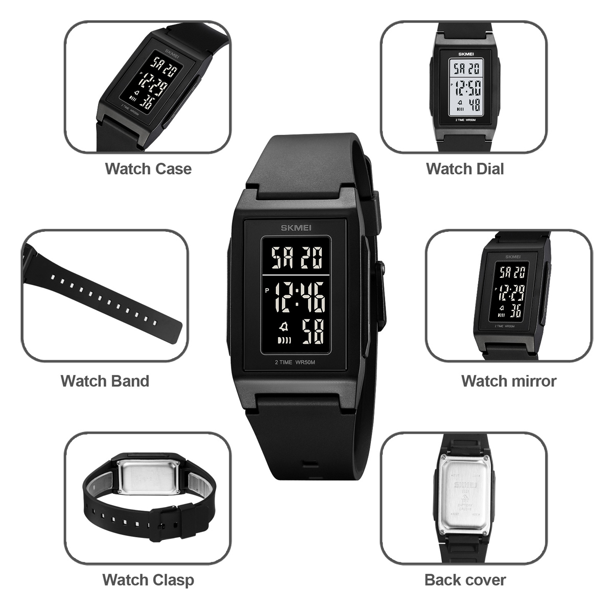 SKMEI 2321 Thin Sports Watch Waterproof Digital Teenage Fashion Watches