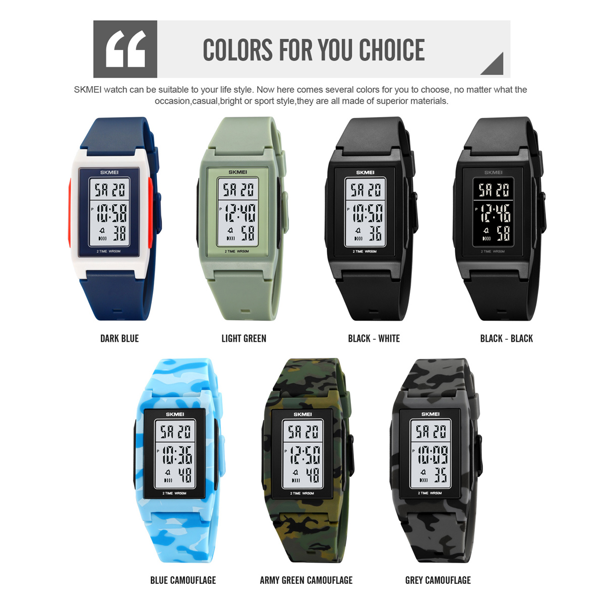 SKMEI 2321 Thin Sports Watch Waterproof Digital Teenage Fashion Watches