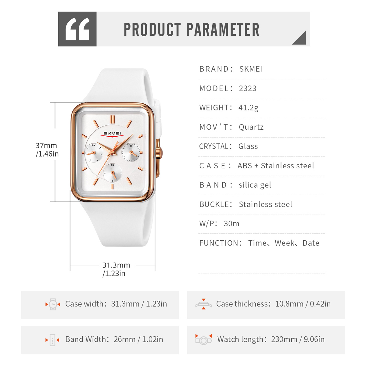  OEM Customize Logo Hot Sale Watch Brand Skmei 2323 