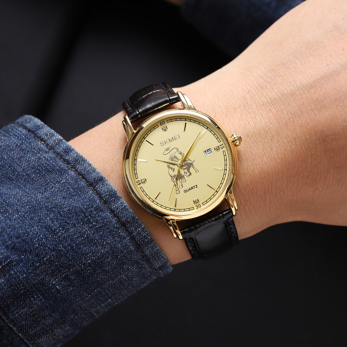 Skmei 2327  Chinese Zodiac Signs Custom logo Leather Men Watch