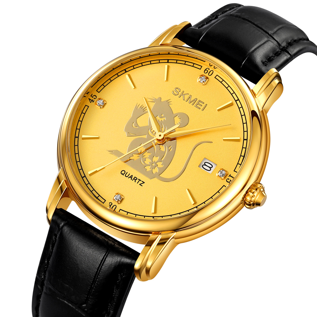 Skmei 2327  Chinese Zodiac Signs Custom logo Leather Men Watch