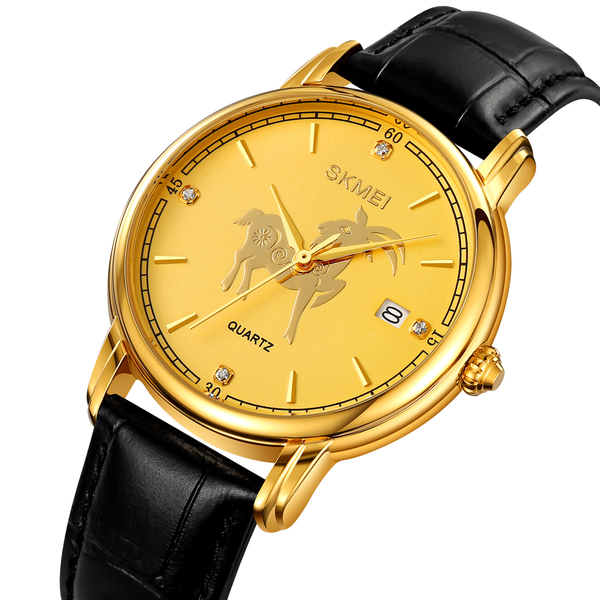 Skmei 2327  Chinese Zodiac Signs Custom logo Leather Men Watch