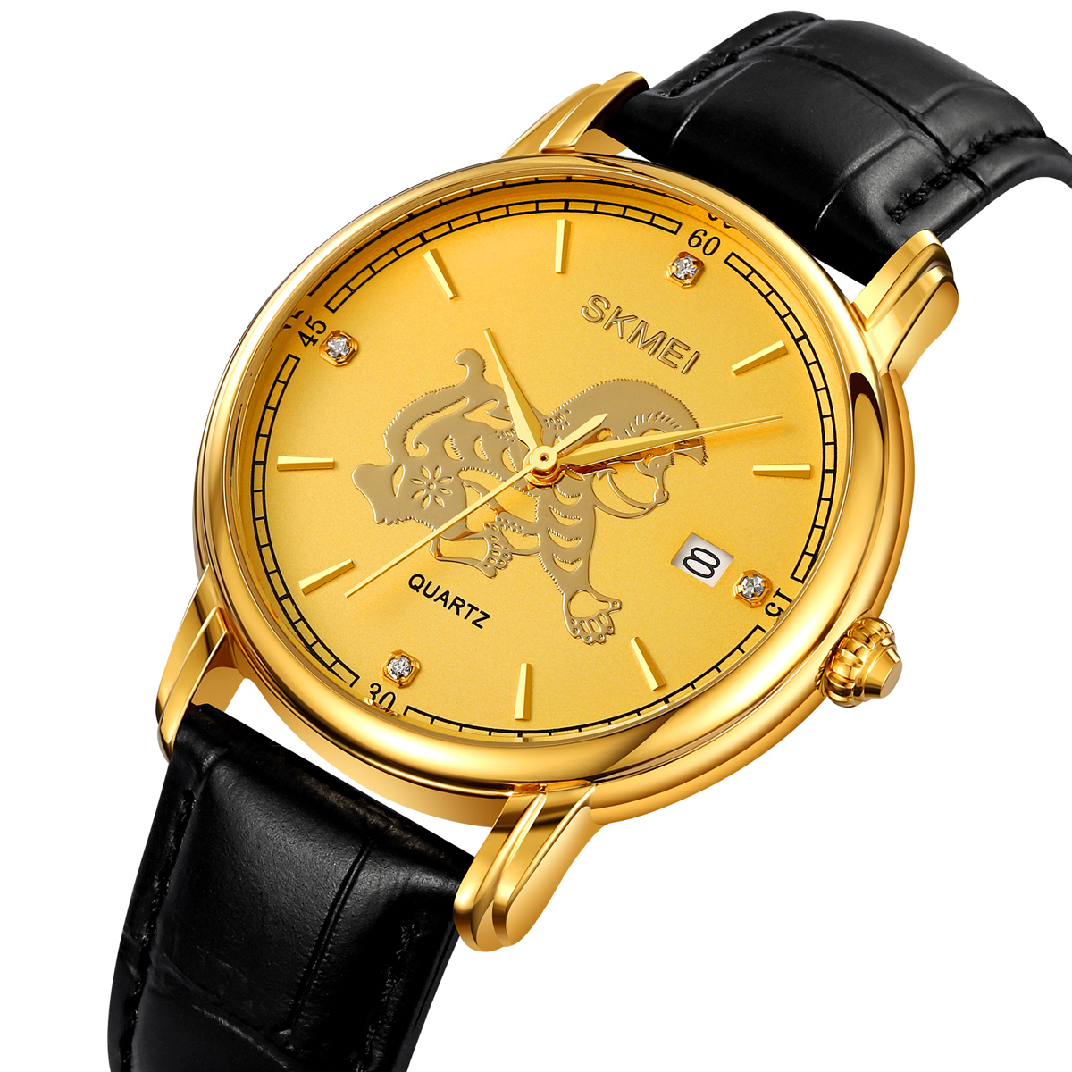 Skmei 2327  Chinese Zodiac Signs Custom logo Leather Men Watch