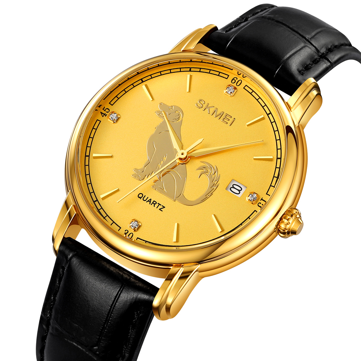 Skmei 2327  Chinese Zodiac Signs Custom logo Leather Men Watch