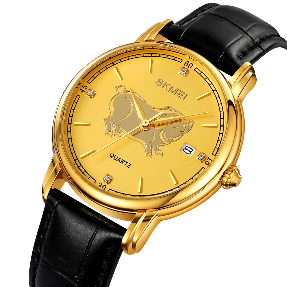 Skmei 2327  Chinese Zodiac Signs Custom logo Leather Men Watch