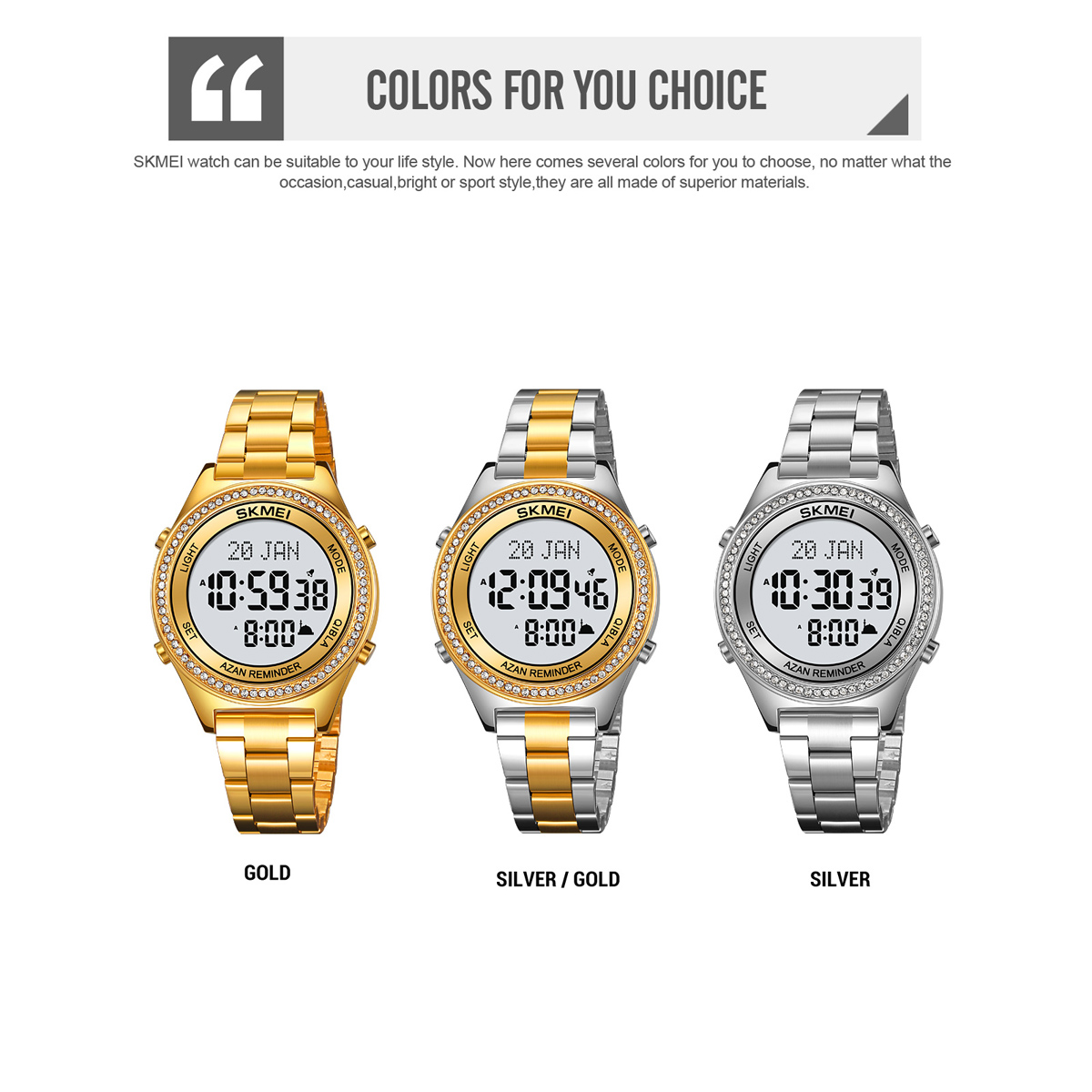 SKMEI 2330 Worship Muslim Azan Clock Watch