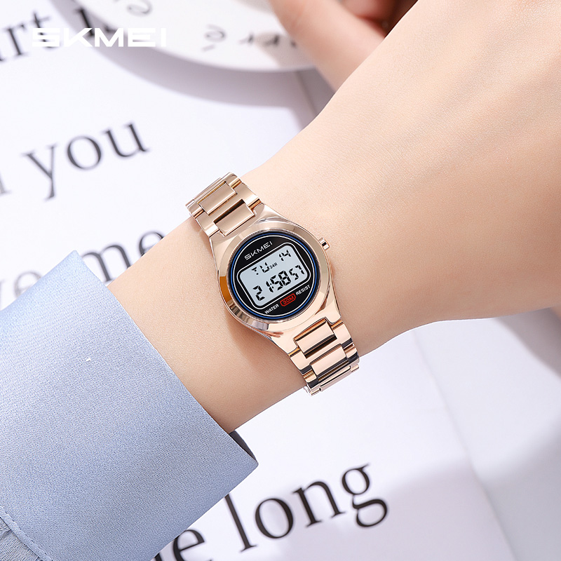 SKMEI Model 2334 Reloj Waterproof Electronic Wrist Watch Fashion Stainless Steel Band