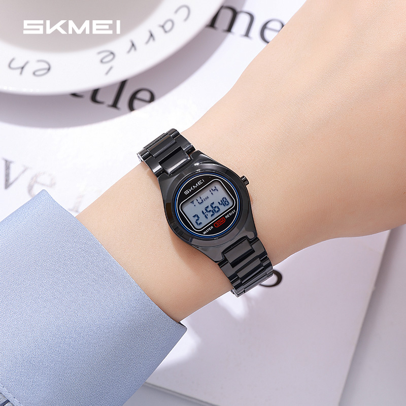 SKMEI Model 2334 Reloj Waterproof Electronic Wrist Watch Fashion Stainless Steel Band