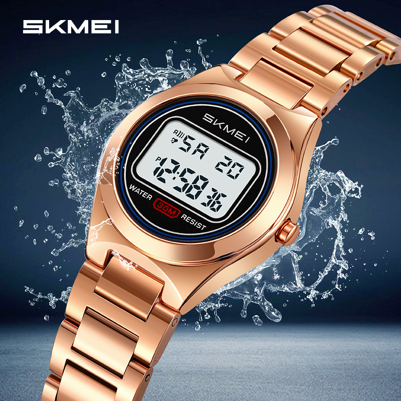 SKMEI Model 2334 Reloj Waterproof Electronic Wrist Watch Fashion Stainless Steel Band