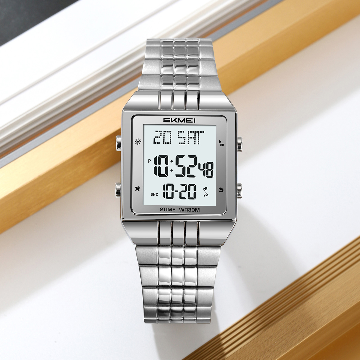 New Arrival Men Digital Watch Skmei 2335 Stainless Steel Strap