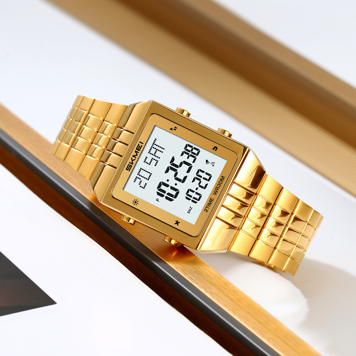New Arrival Men Digital Watch Skmei 2335 Stainless Steel Strap