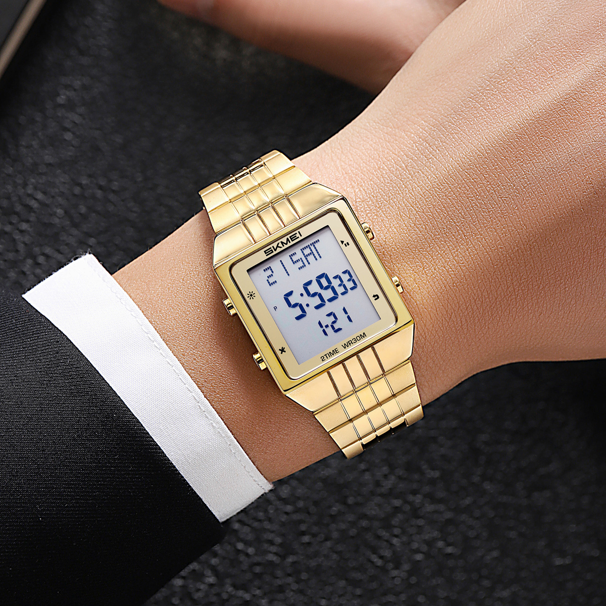 New Arrival Men Digital Watch Skmei 2335 Stainless Steel Strap