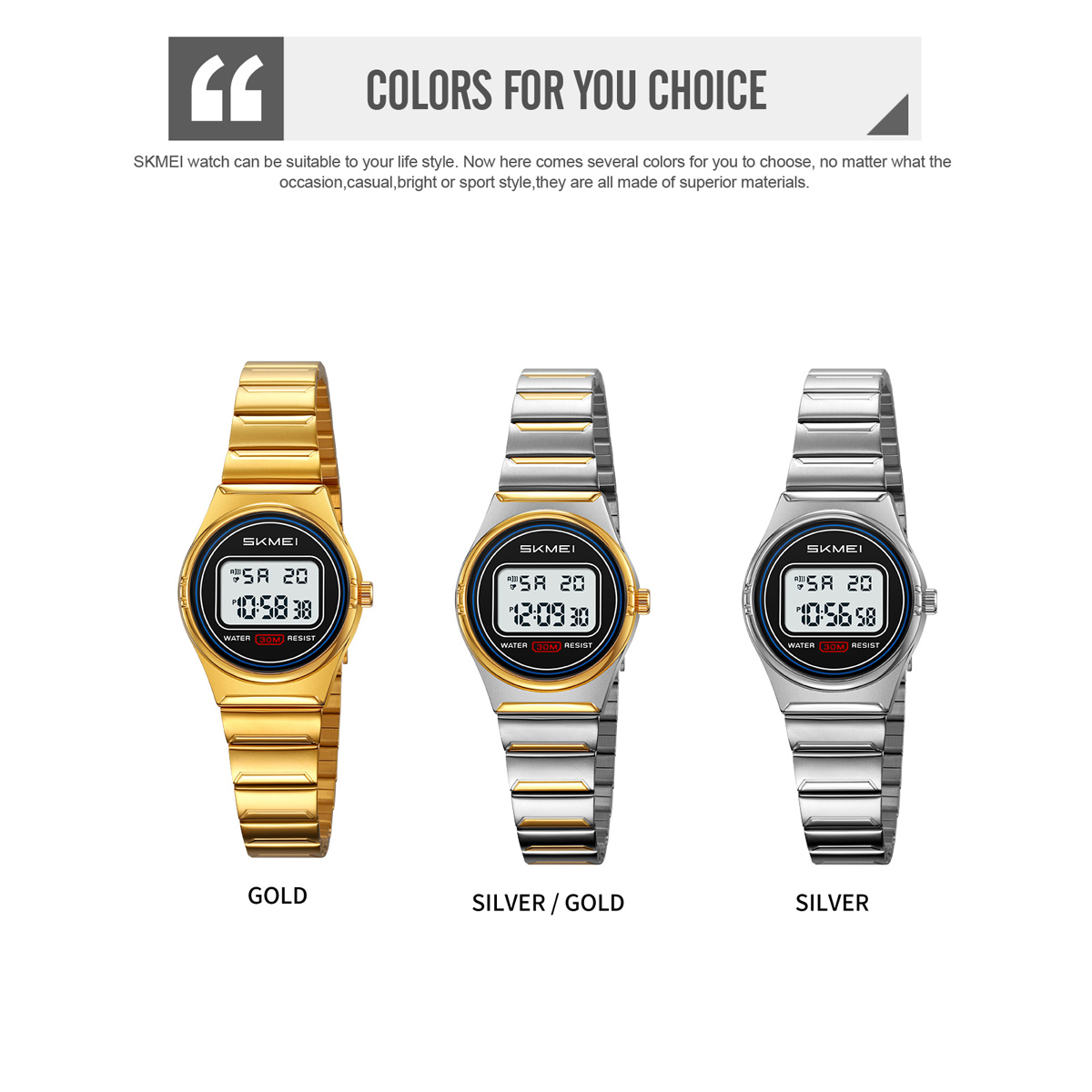 SKMEI 2338 New Model Fashion Alarm Digital Women Watch