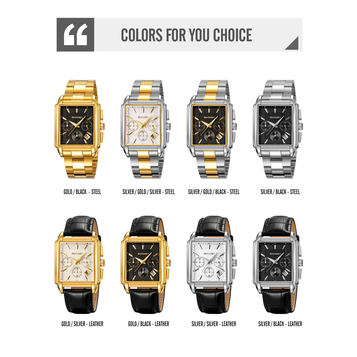 Skmei 2339 High Quality Cheap Price Square Dial Quartz WristWatch