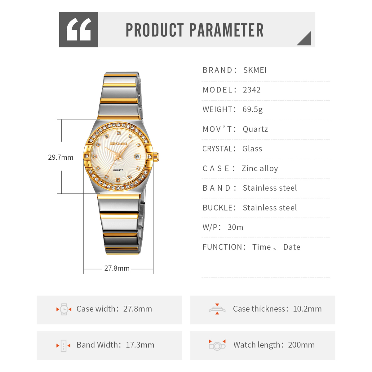 SKMEI 2342 Women's Quartz Watch