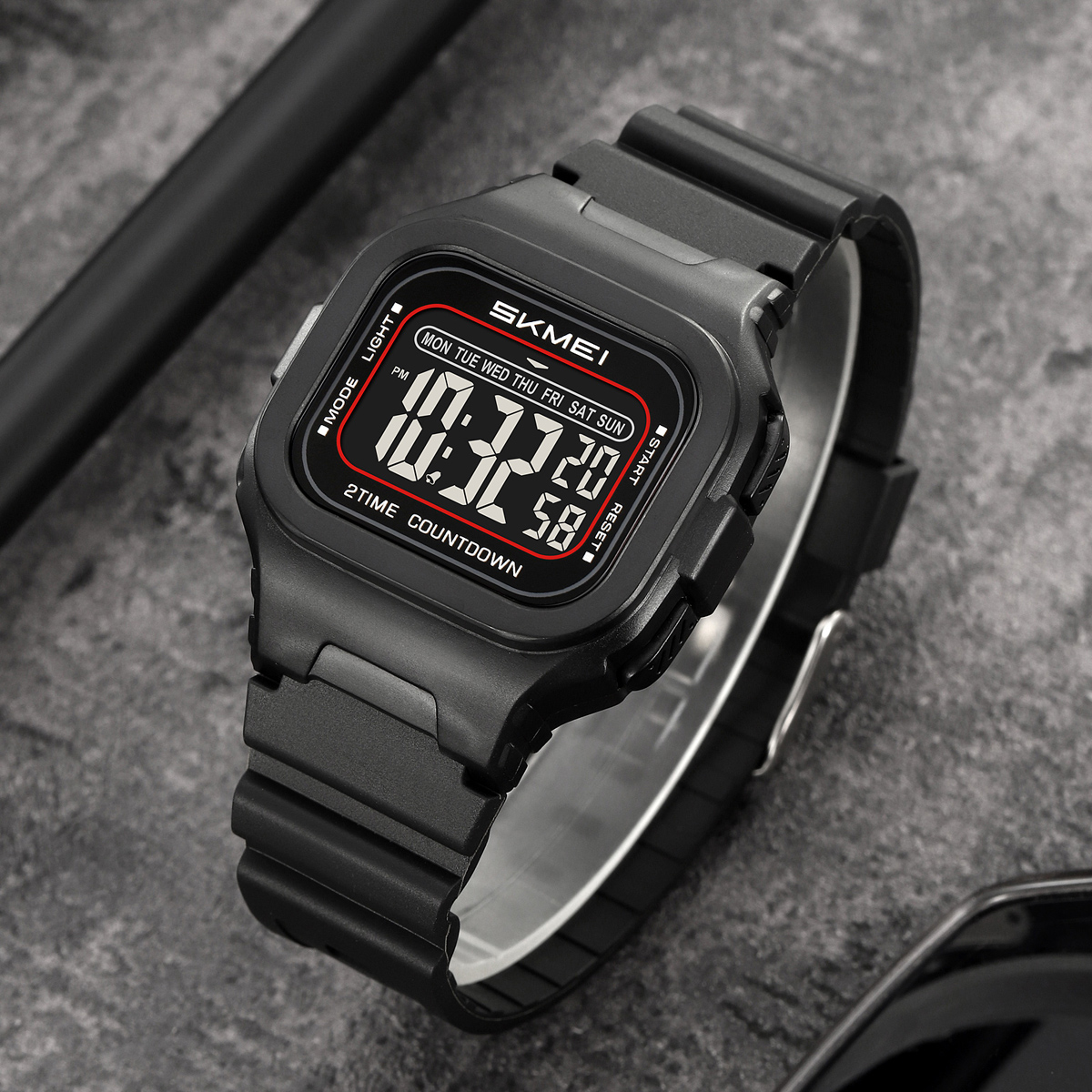 New Arrival Skmei 2343 Black Sport Digital Watch for Men