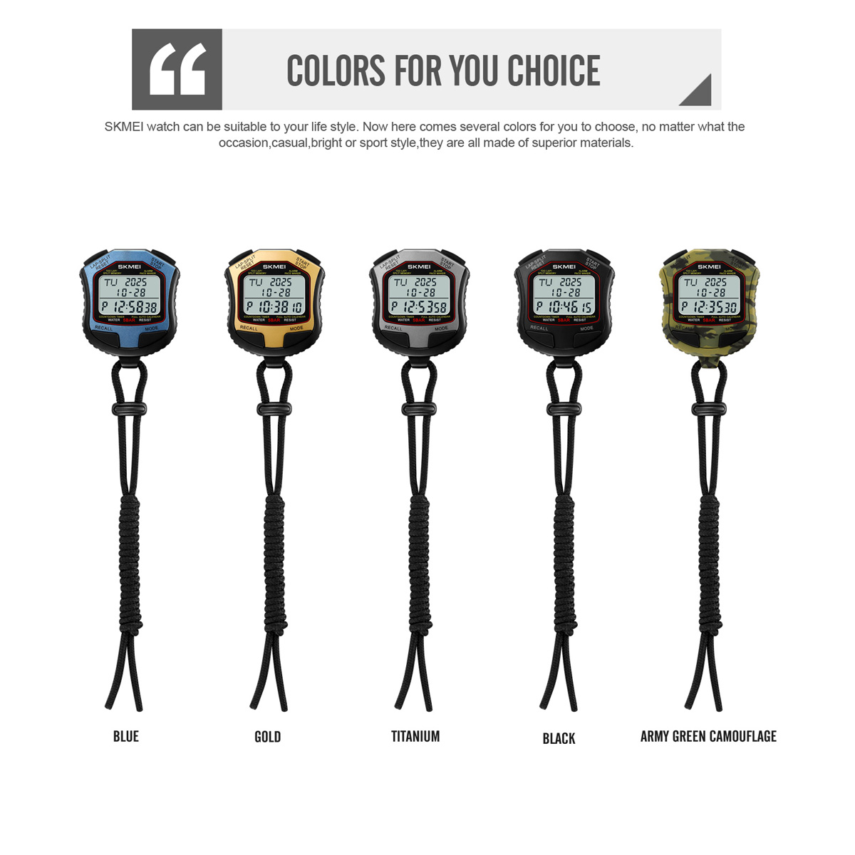 SKMEI 2345 Multifunction Digital Sport Stopwatch Large Display Sports Fitness Coaches Timer