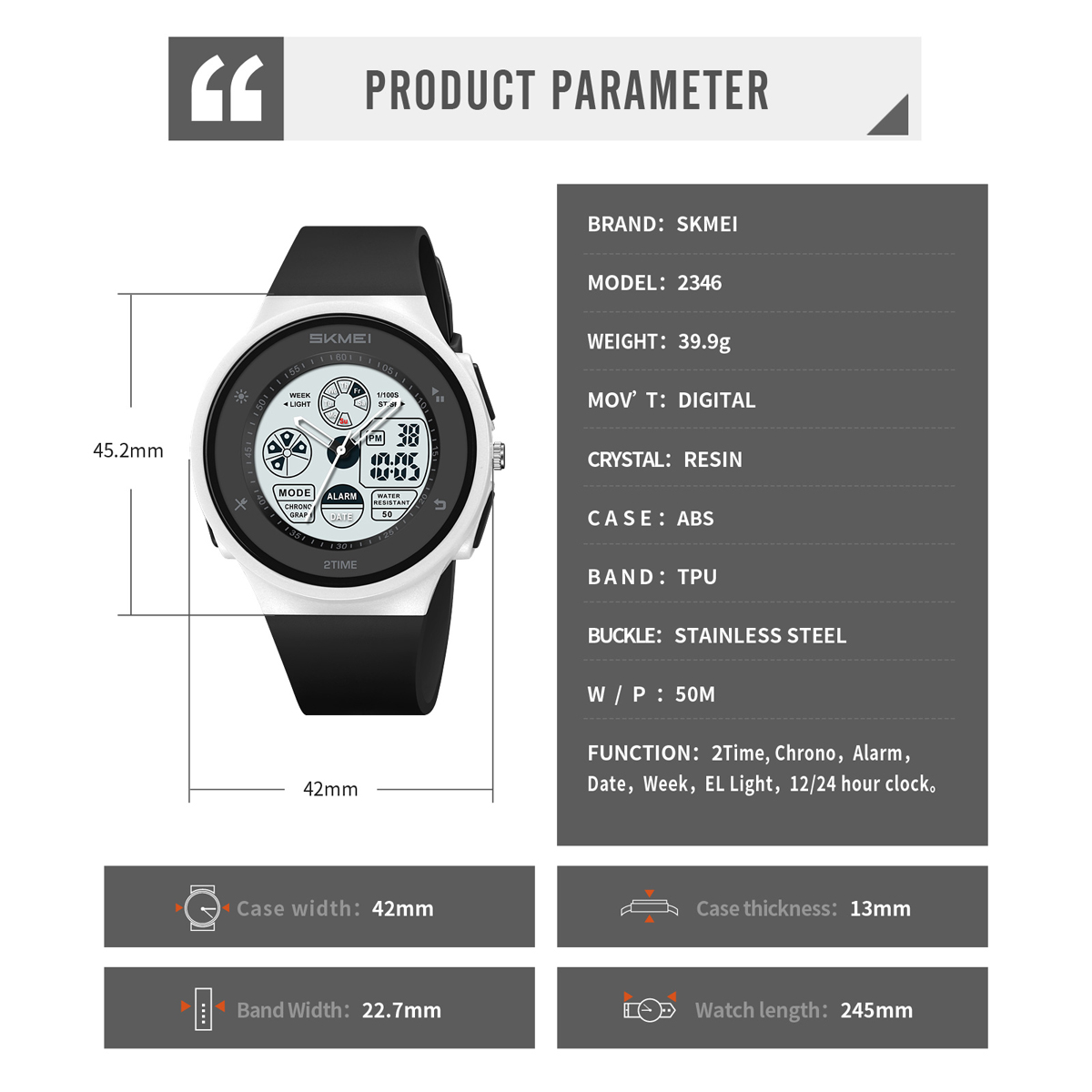 Reloj SKMEI 2346 Hombre Jam Tangan