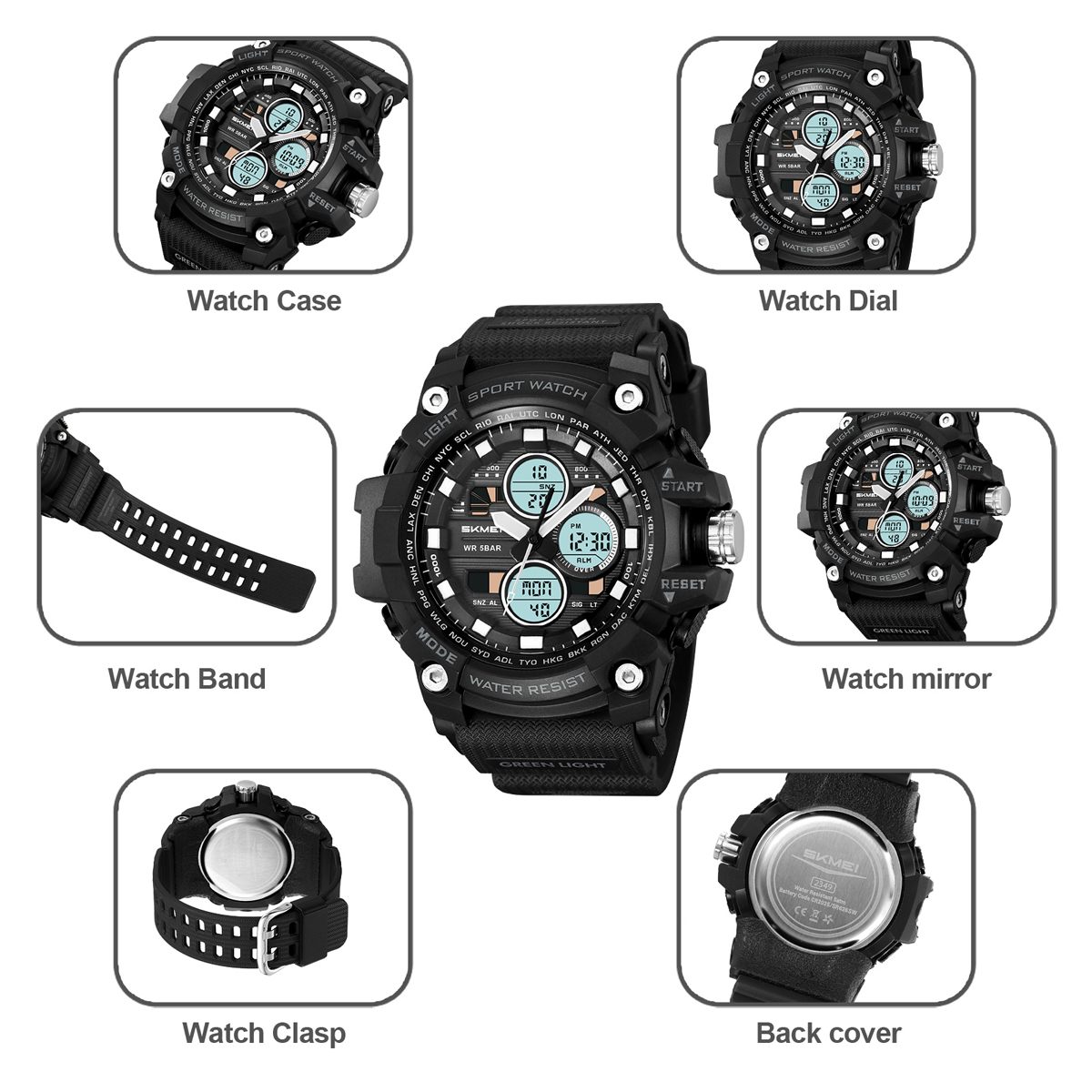 SKMEI 2349 Analog Digital Wrist Watch for Men Digital Original