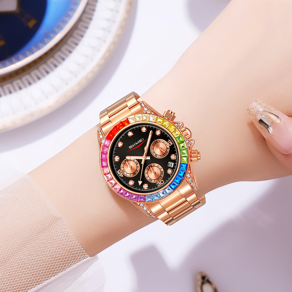 SKMEI 2352 Luxury Gold Custom Logo Mens Watch Wholesale