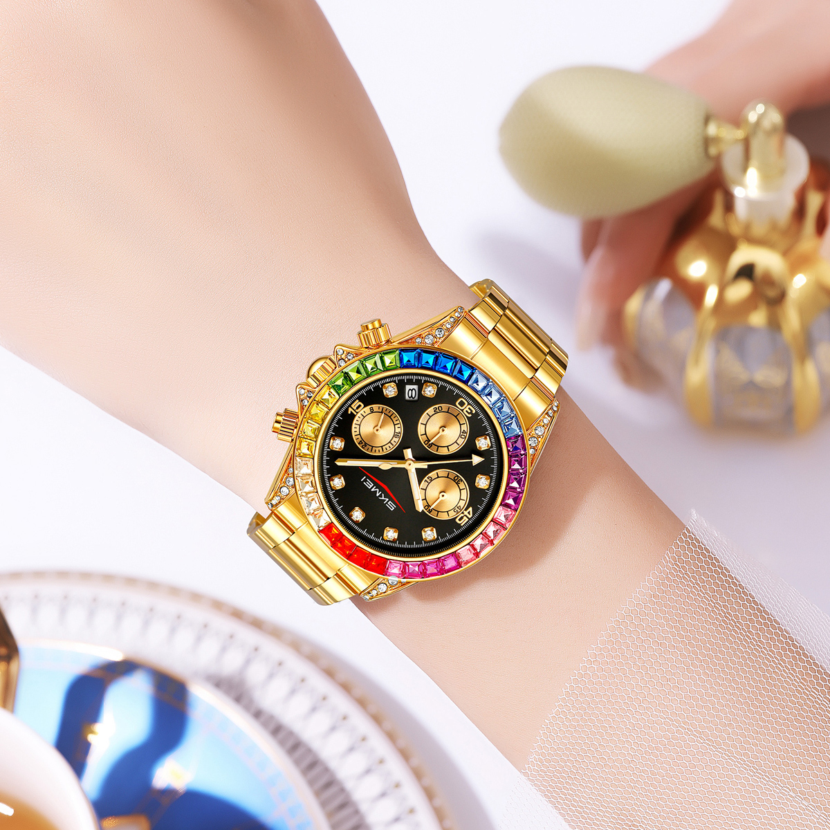 SKMEI 2352 Luxury Gold Custom Logo Mens Watch Wholesale