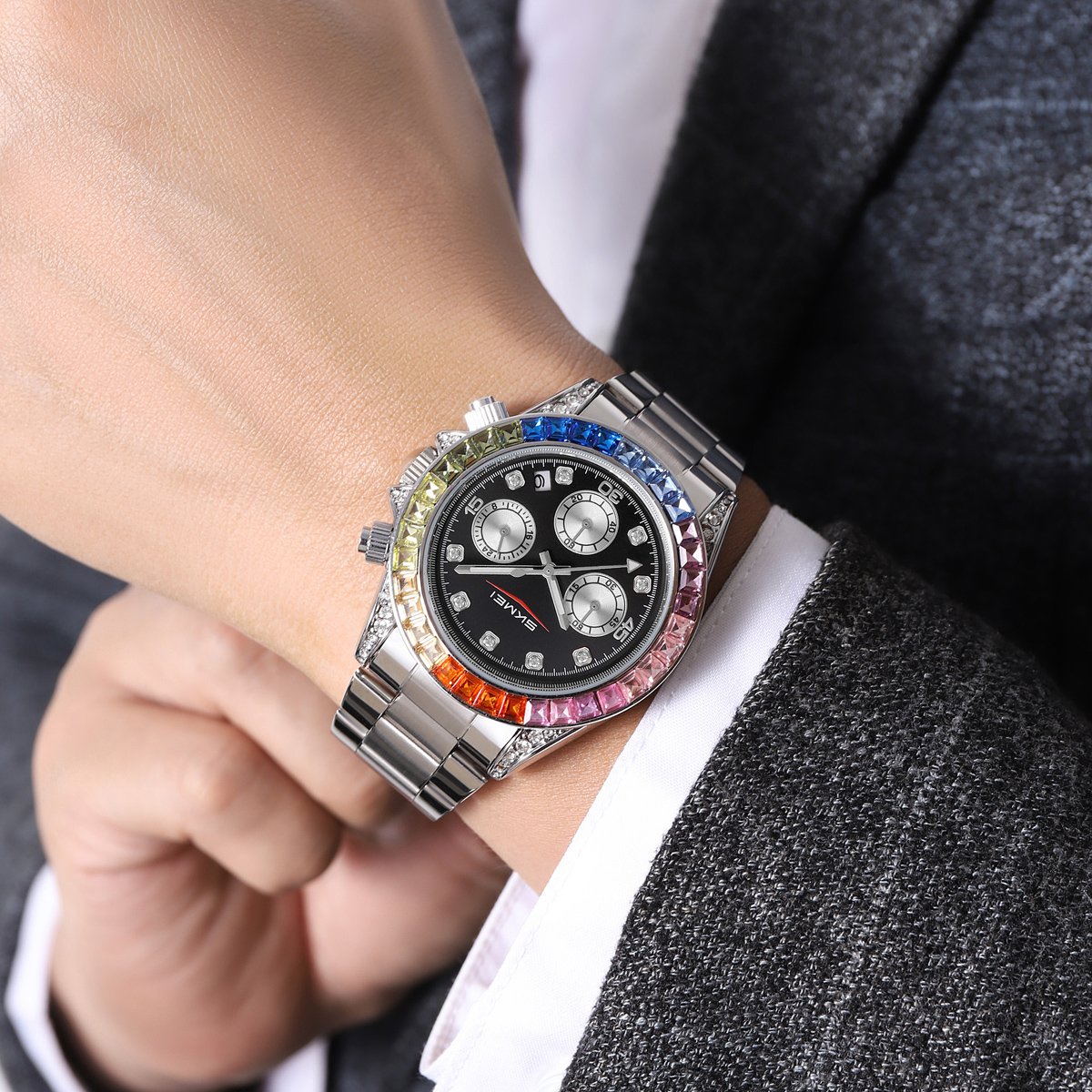 SKMEI 2352 Luxury Gold Custom Logo Mens Watch Wholesale