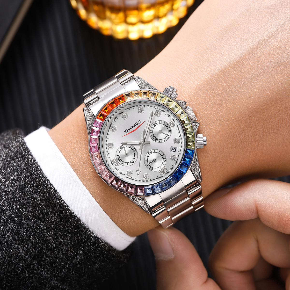 SKMEI 2352 Luxury Gold Custom Logo Mens Watch Wholesale