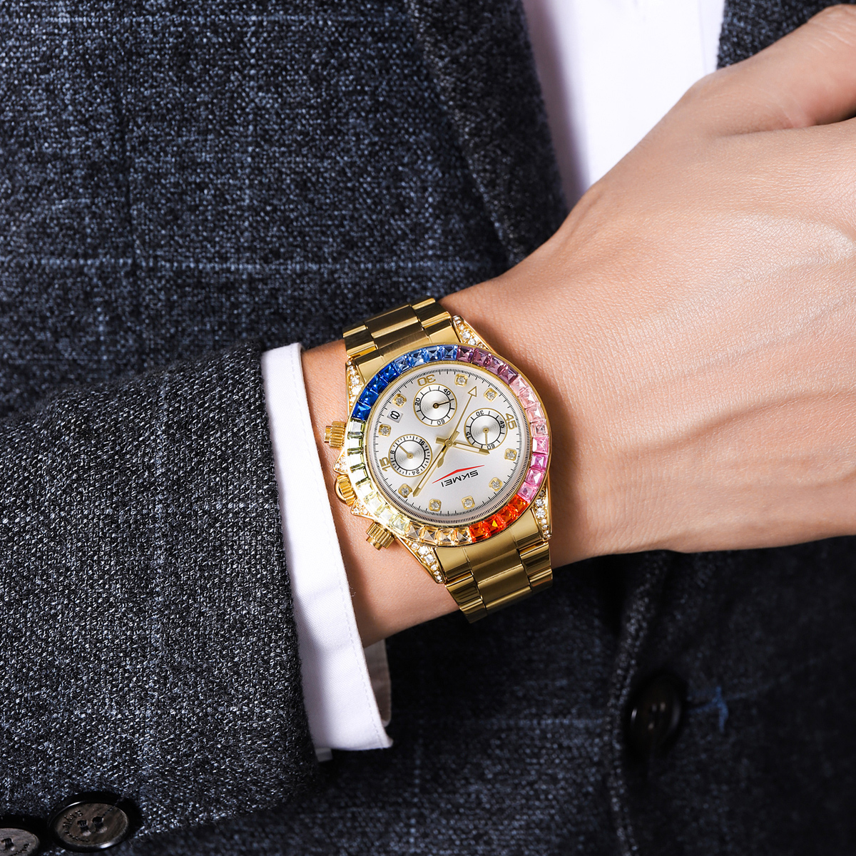 SKMEI 2352 Luxury Gold Custom Logo Mens Watch Wholesale