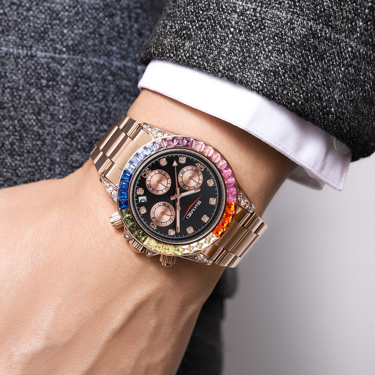 SKMEI 2352 Luxury Gold Custom Logo Mens Watch Wholesale