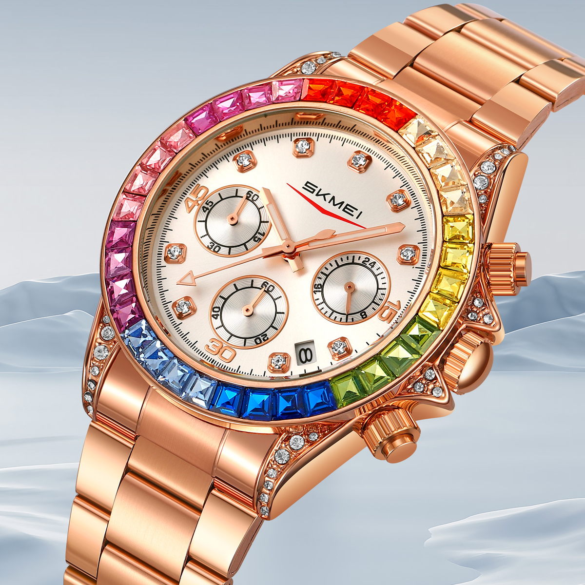 SKMEI 2352 Luxury Gold Custom Logo Mens Watch Wholesale