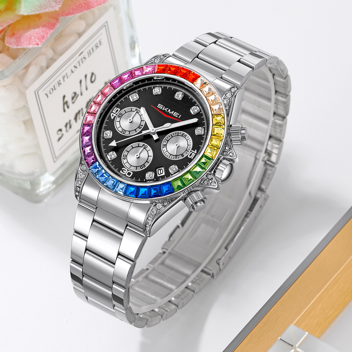 SKMEI 2352 Luxury Gold Custom Logo Mens Watch Wholesale