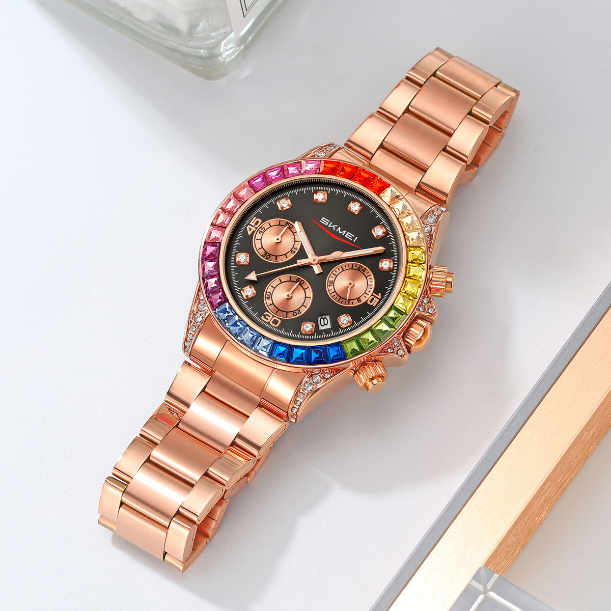 SKMEI 2352 Luxury Gold Custom Logo Mens Watch Wholesale