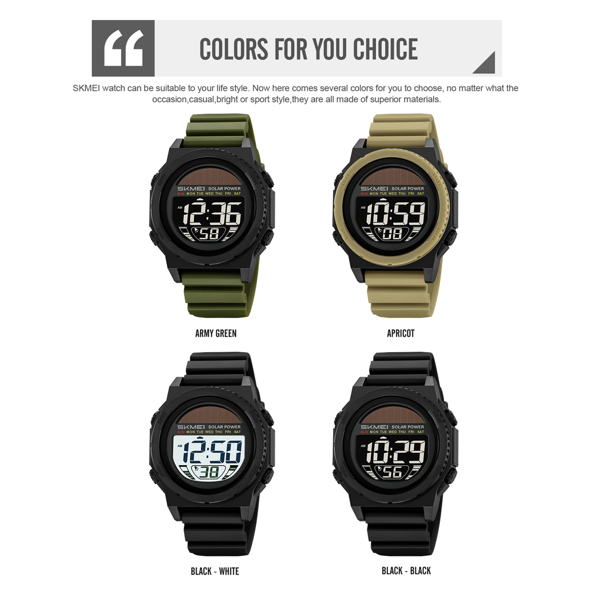 Jam Tangan Original Solar Energy Powered Watch SKMEI 2358 