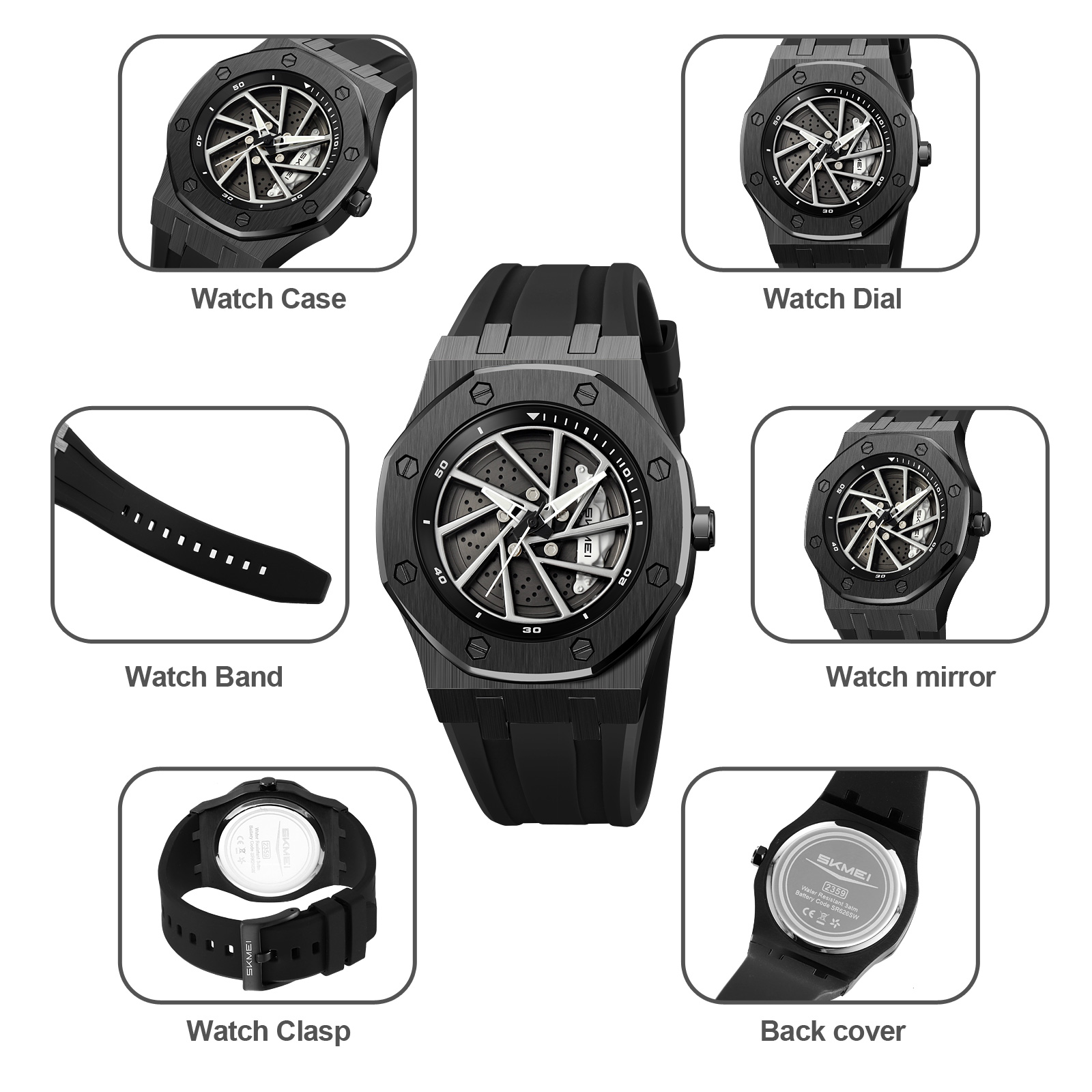 SKMEI 2359 Custom Logo Quartz Watch Men Boy's Fashion Sport Wristwatch