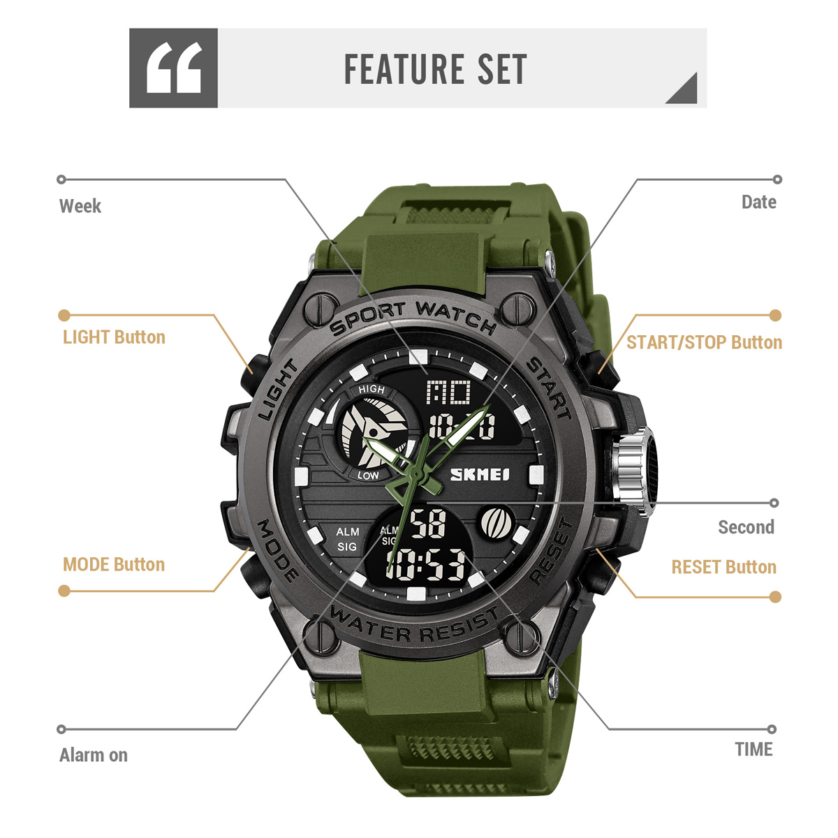 SKMEI 2360 Wholesale Digital Display Large Dial Outdoor Sports Watches