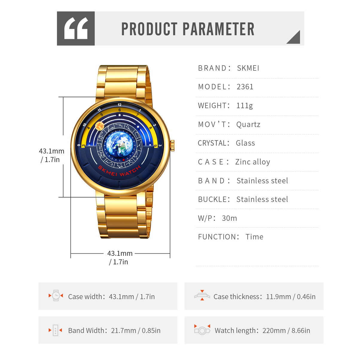 SKMEI 2361 Starry Sky Quartz Watches