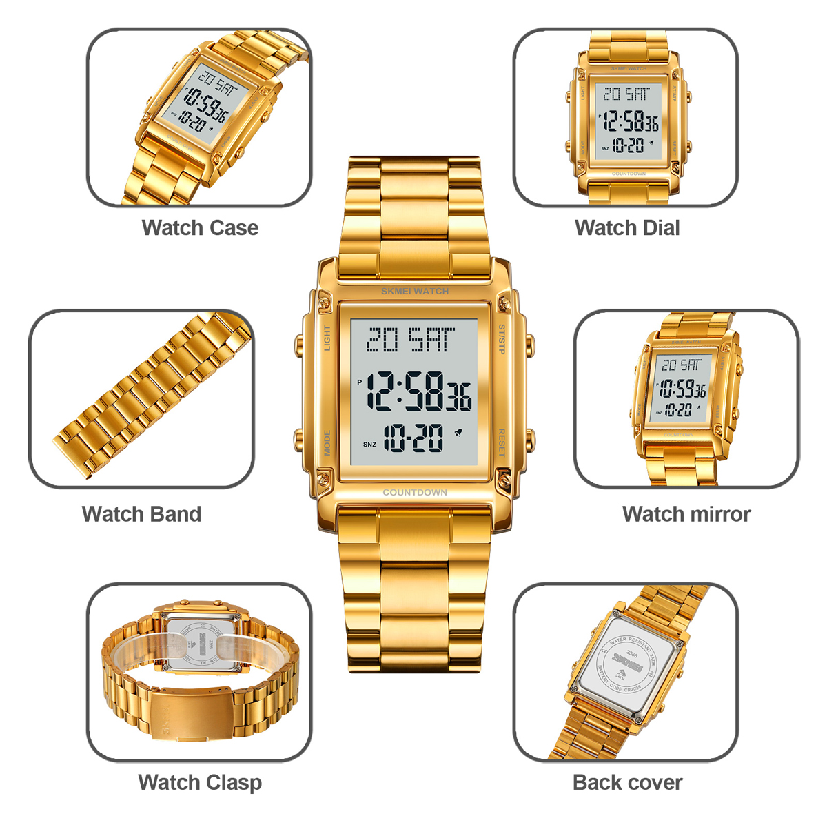 SKMEI 2366 DIGITAL WATCH STEEL STRAP