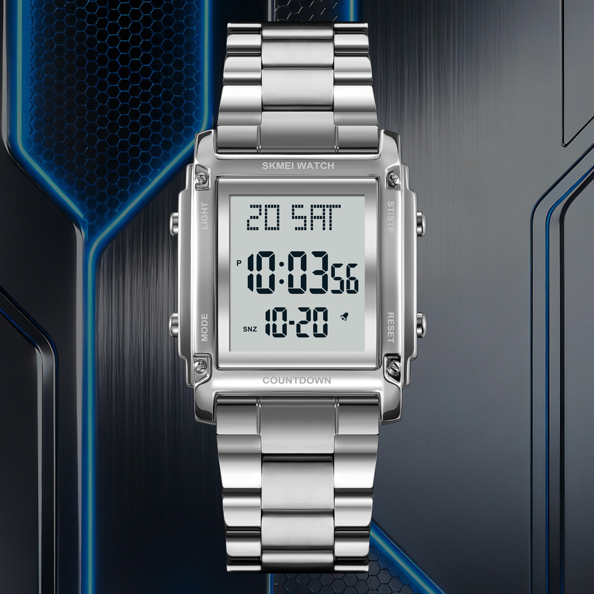 SKMEI 2366 DIGITAL WATCH STEEL STRAP