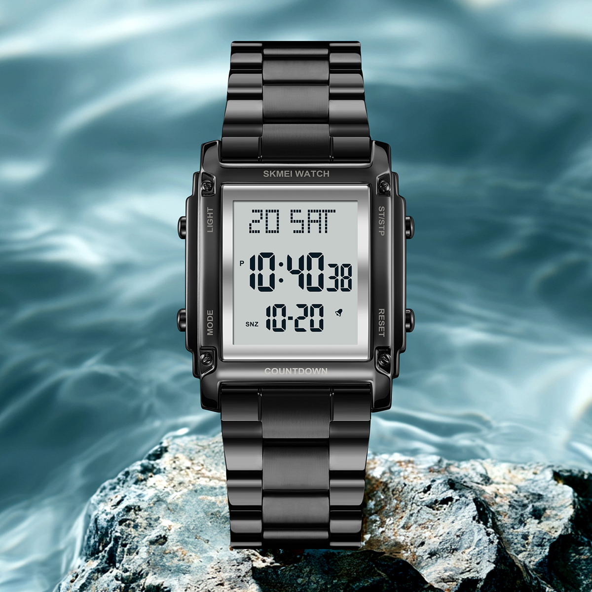 SKMEI 2366 DIGITAL WATCH STEEL STRAP