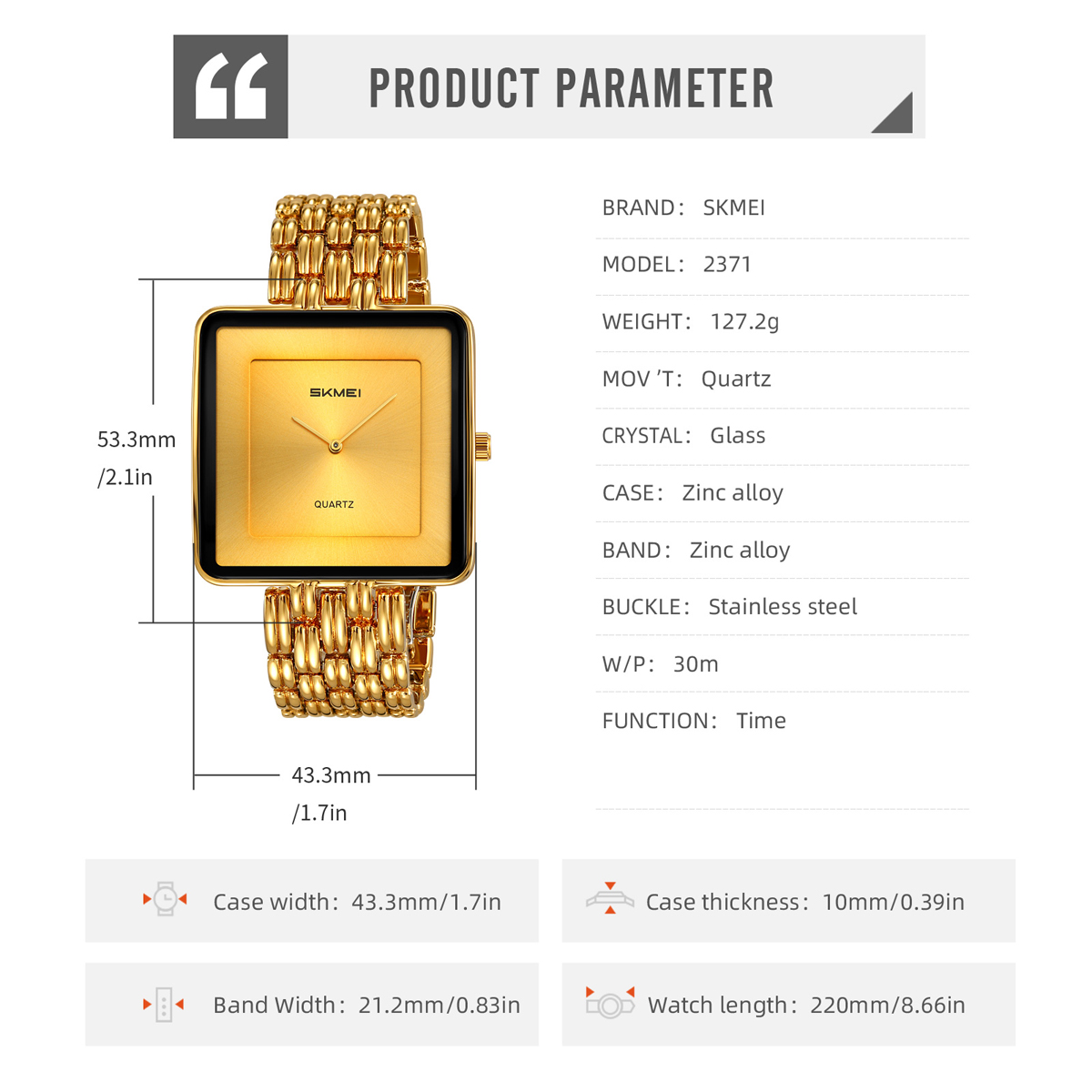SKMEI 2371 Classic Minimalist Style Men's Watch Reloj