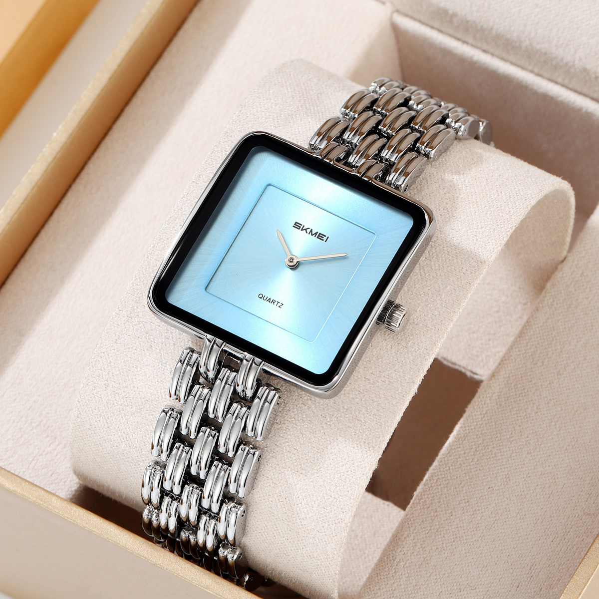 Skmei 2372 Luxury Lady Quartz Watch Customized logo Wholesale Stainless Steel Strap